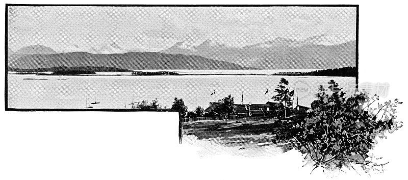 莫尔德镇在摩尔og Romsdal，挪威- 19世纪